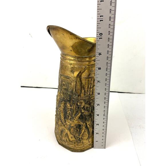 Antique ELPEC England Embossed Brass Decorative Pitcher Stamped - Picture 9 of 10